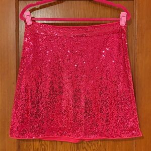 Pink Sequin Mini Skirt
